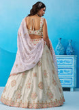 Pista Tissue Bridal Lehenga Set | Sequins & Zari Embroidery