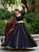 Balck Color Plain With Gota Patti Cotton Traditional Lehenga Choli