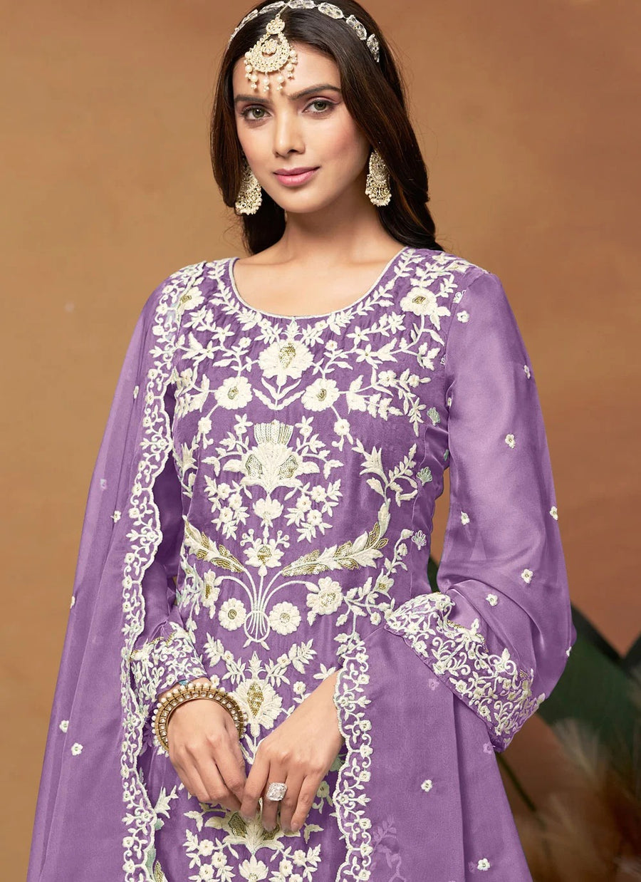Soft organza plus size ethnic suit for women