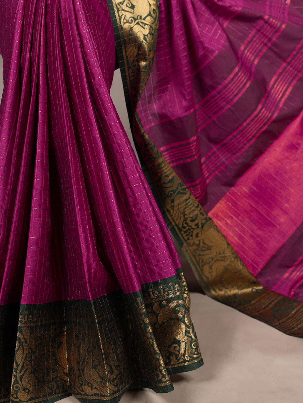 Poly cotton saree with zari weaving border