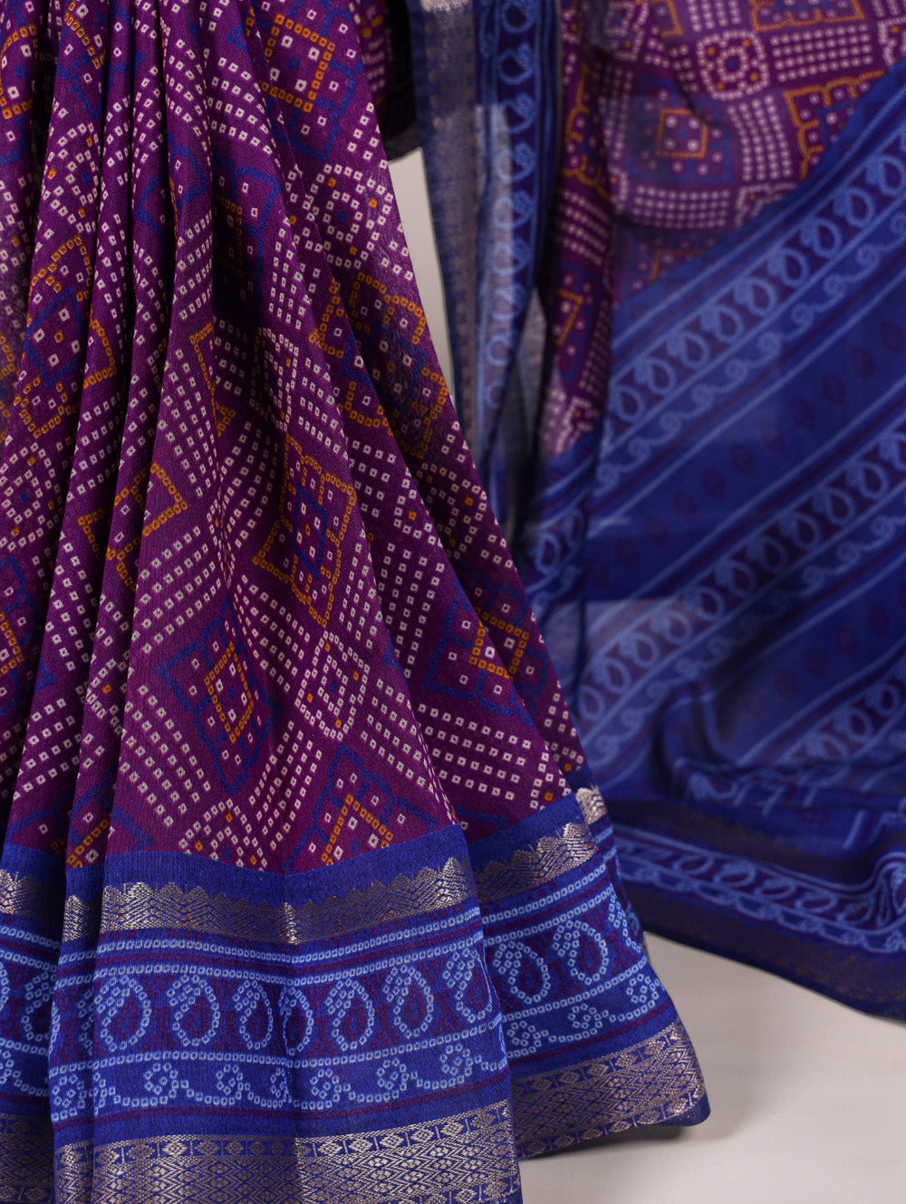 Viscose chanderi saree with unstitched blouse