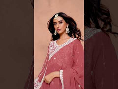 Gorgeous Rust Faux Georgette Sharara Suit with Santool Inner