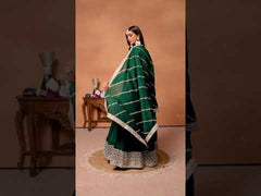 Function Wear Green Embroidered Anarkali for Women