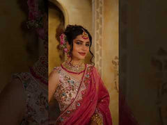 Pink Tissue Bridesmaid Lehenga with Sequin, Moti & Thread Embroidery Work