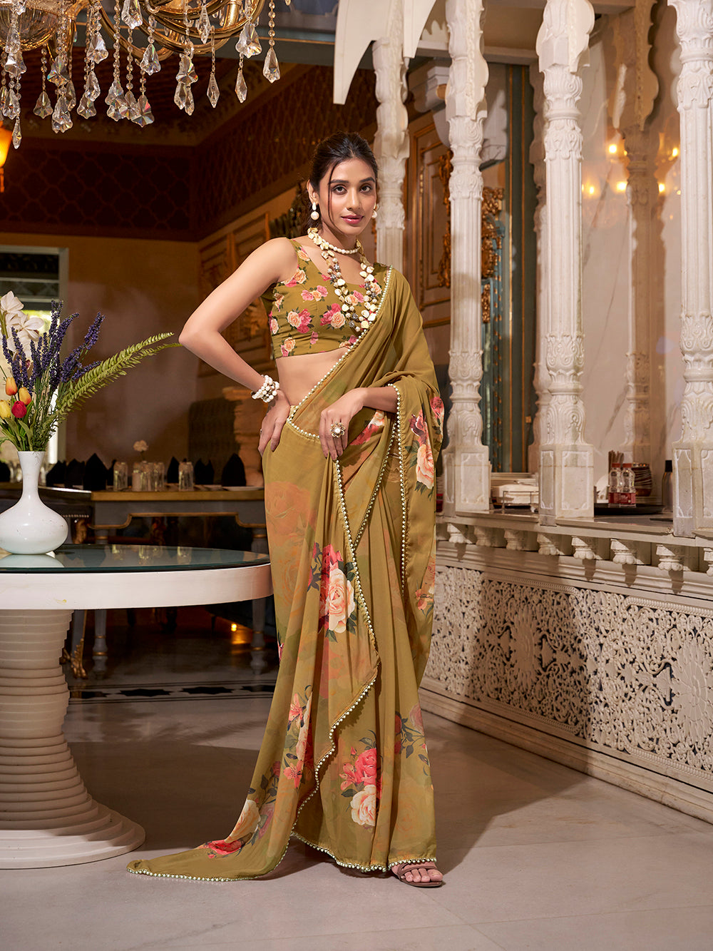Lightweight georgette festive saree