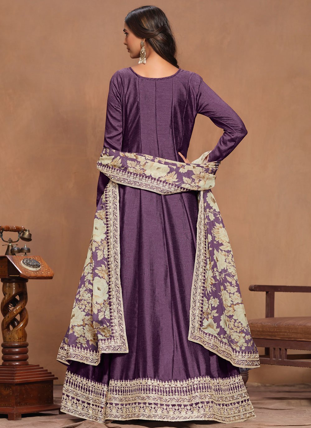 silk dress with organza dupatta Stylish Digital Printed Multi Color Organza Silk Gown With Dupatta RangVastra.com
