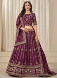 Designer Purple Reception Lehenga for Women