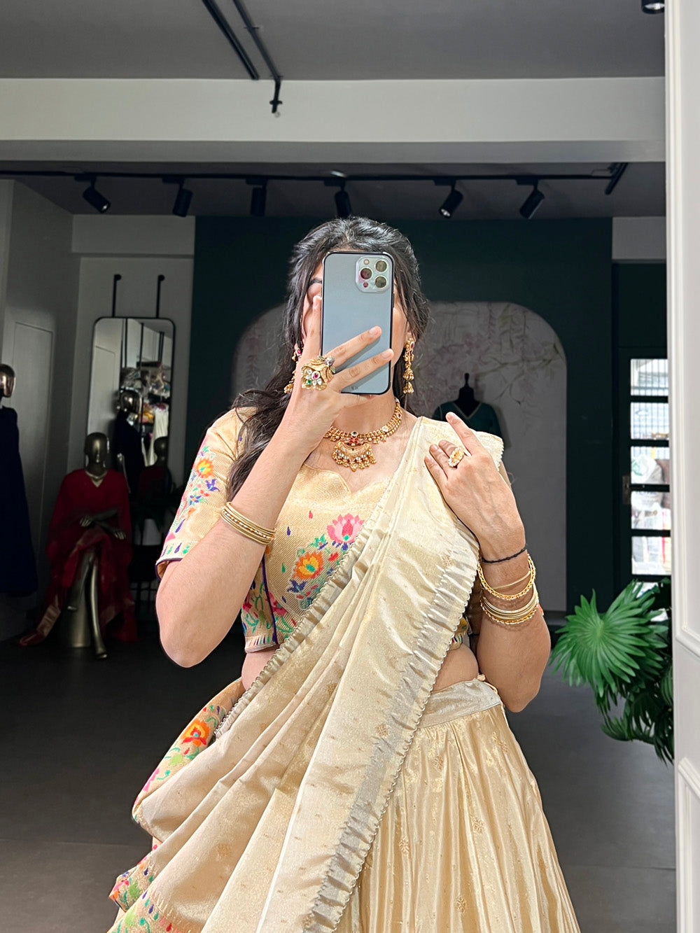 Zari weaving purple lehenga choli for weddings