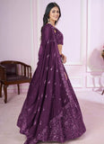Elegant purple lehenga for reception and engagement party