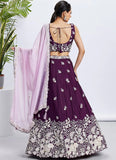 Purple Party Wear Lehenga with Sequins Embroidery