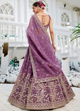 Radiant Lavender Golden Tissue Lehenga with Sequins & Embroidery