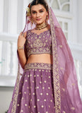 lavender golden wedding lehenga