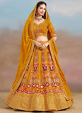Yellow Haldi Lehenga | Georgette Sequins & Zari Embroidered Ceremony Outfit
