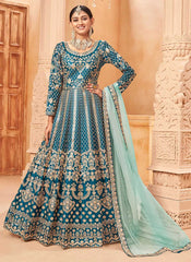 Rama Art Silk Embroidered Anarkali Suit