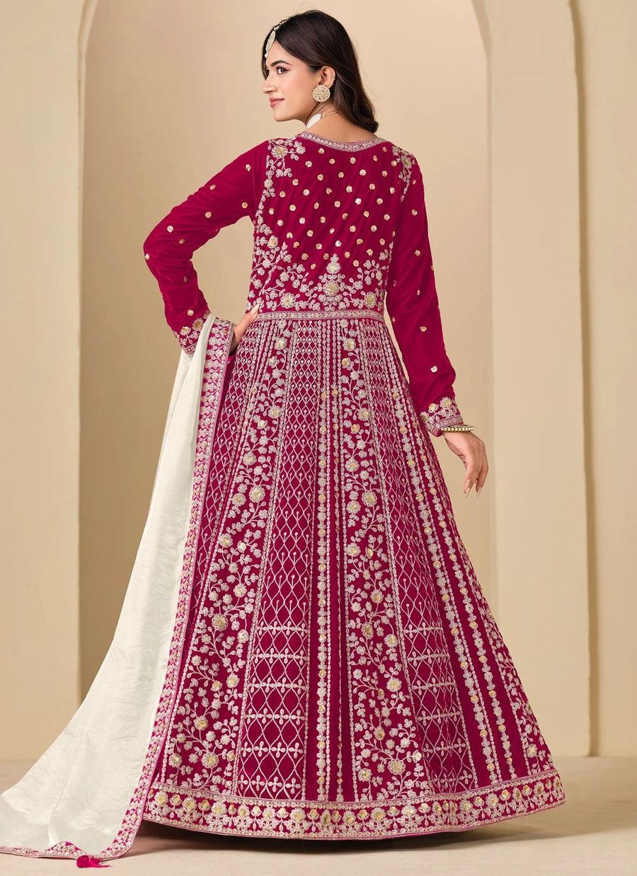Designer Rani Pink festive wear suit for women