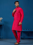 Rani Color Viscose Silk Kurta Pyjama with Real Mirror and Thread Work
