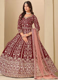 Regal Maroon Velvet Suit Designs Pakistani