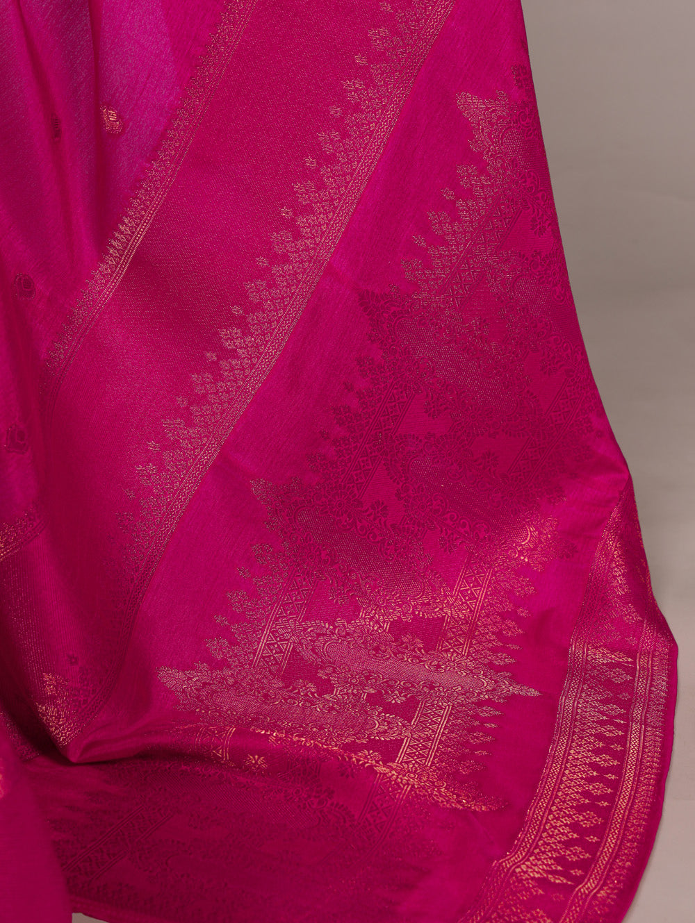 Wedding wear pink saree with zari work