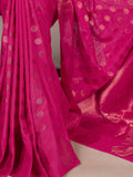 traditional pink silk saree for party wear