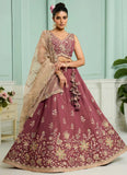 Rosegold Designer Georgette Lehenga for Women | Heavy Sequins Embroidered Wedding Wear Lehenga