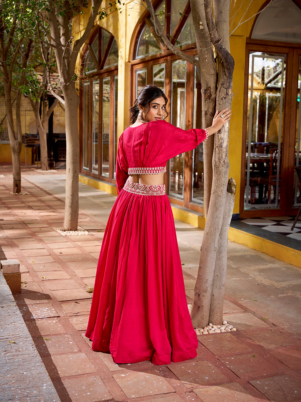 designer pink festive lehenga