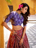 gota patti lehenga maroon