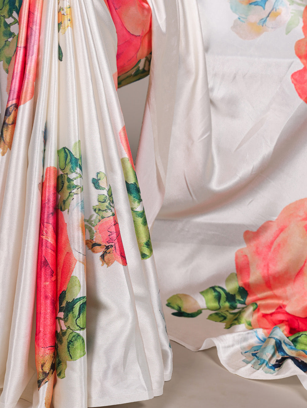 Floral print saree for daytime functions