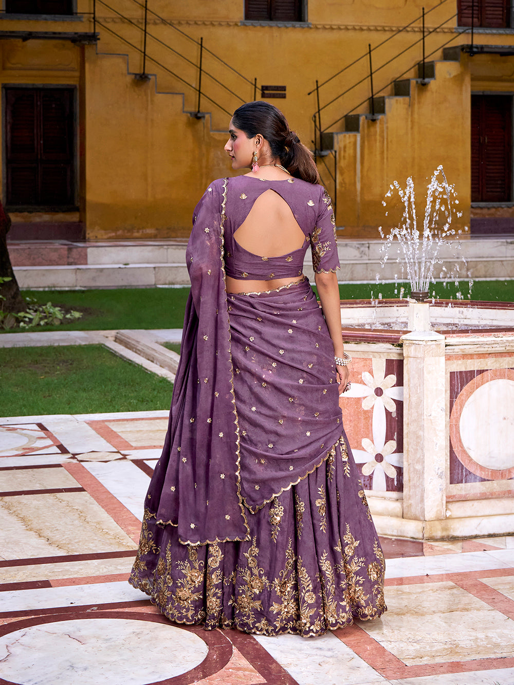 Semi-Stitched Lehenga with Can-Can and Canvas