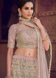 Sequins And Thread Work Soft Net Indian Wedding Lehenga