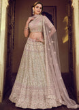 Sequins And Thread Work Soft Net Indian Wedding Lehenga