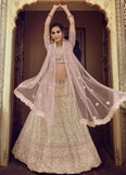 Sequins And Thread Work Soft Net Indian Wedding Lehenga