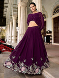 Wine georgette co-ord lehenga choli set