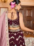 Sophisticated Burgundy Silk Lehenga for Reception Functions