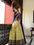 Pista Color Zari Weaving Work Kanchipuram Lehenga Choli