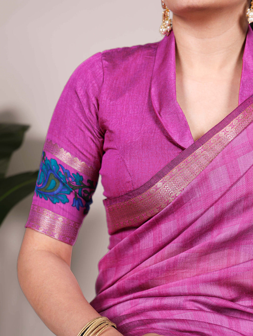 Polyester viscose chanderi saree