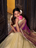 Yellow Color Zari Weaving Work Dupion Silk Lehenga Choli