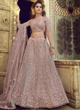 Soft Net Sequins and Thread Work Indian Wedding Lehenga