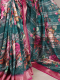 Tussar silk saree with wine color blouse