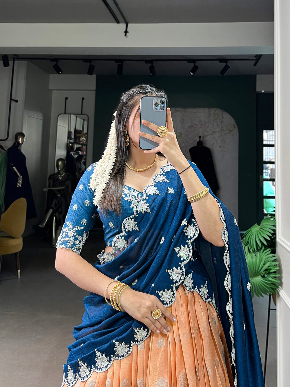 Wedding season orange lehenga choli