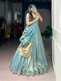 Bridal Wear Zari Weaving Work Lehenga