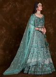 Stunning Sequins Sea Green Art Silk Lehenga Choli