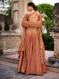 Rust Orange Color Sequins And Thread Embroidery Work Belt Fendi Lehenga Choli