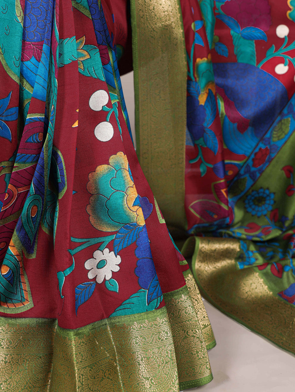 Traditional tussar silk saree with zari work