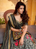 Black Color Tasar Silk Lehenga