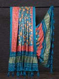 Teal Color Digital Floral Printed Pure Gaji silk Dupatta