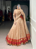 Cream Lehenga with Matching Zari Blouse