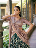 Forest Green Color Kalamkari Lehenga