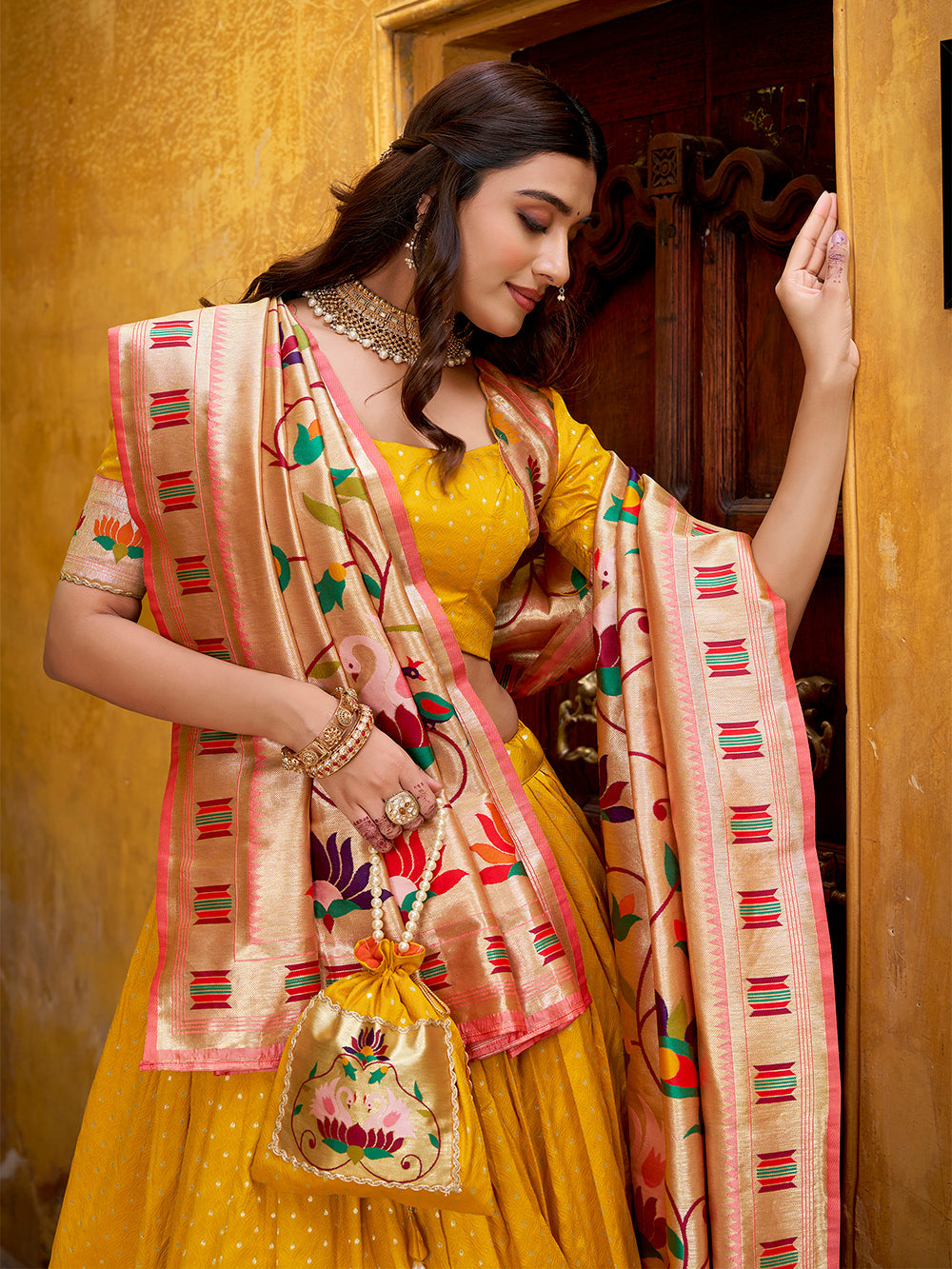 royal mango lehenga choli