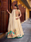 Bottle Green Color Zari Weaving Work Shimmer Lehenga Choli