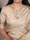 Cream color Paithani saree full view